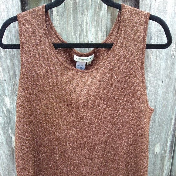 Coldwater Creek bronze metallic tank top 2X - Picture 2 of 4